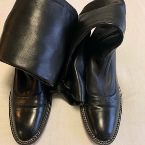 Givenchy Chain-Trimmed Leather Over the Knee Boots